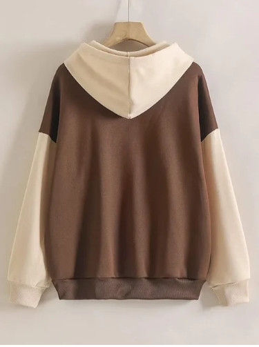 Brown With Cream Basic Hoodie For Men