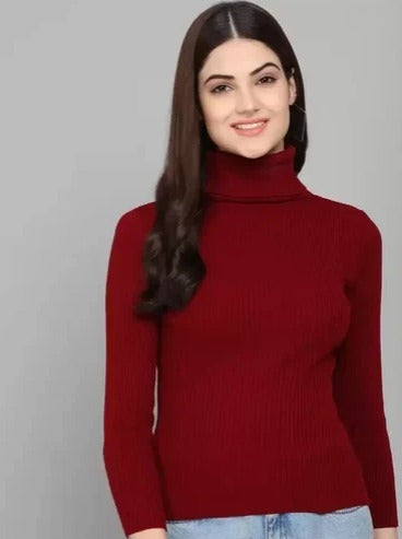 Maroon High Neck For Women