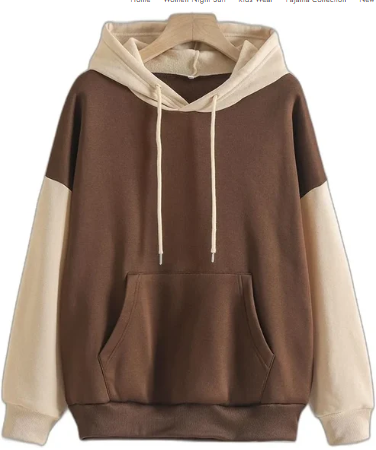 Brown With Cream Basic Hoodie For Men