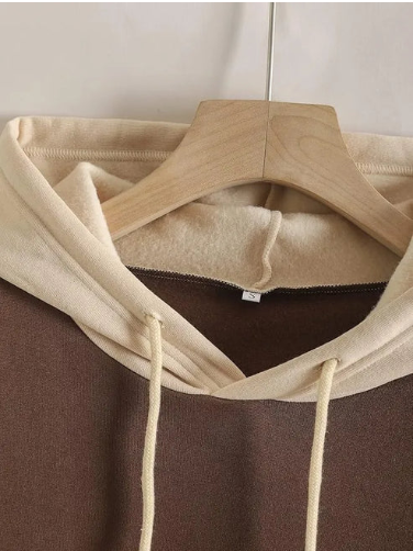 Brown With Cream Basic Hoodie For Men