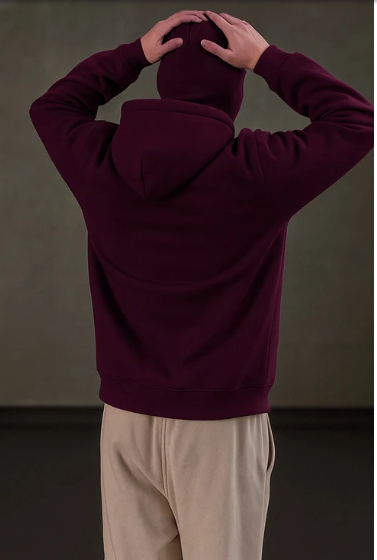 Maroon Balaclava Ninja Zipper Hoodie Jacket