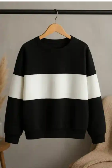 Zebra Black And White Block Sweatshirt