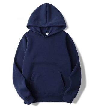 Navy Blue Basic Kangaroo Hoodie for Men