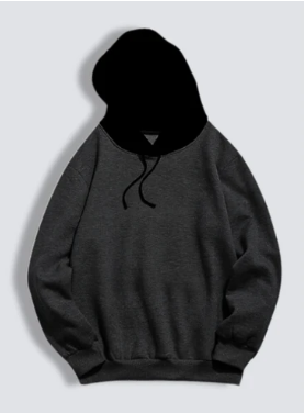 Charcoal With Black Basic Kangaroo Hoodie