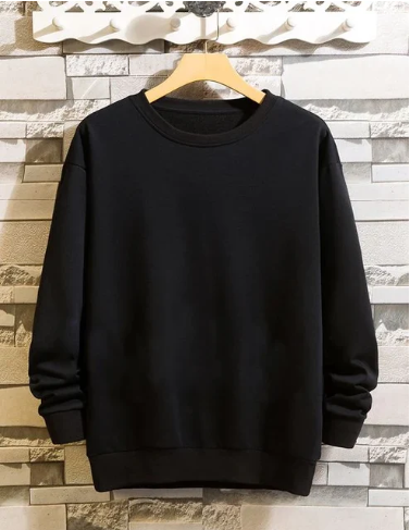 Black Basic Sweat Shirt