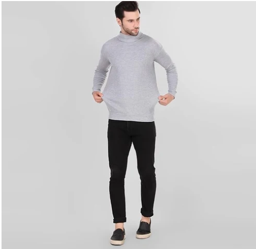 Grey High Neck For Mens