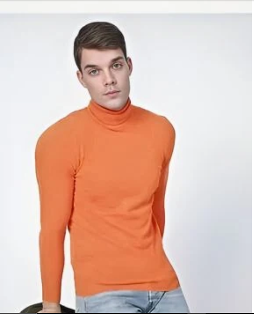Orange High Neck For Mens