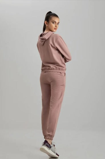 Tea Pink Warm Hoodie And Pant Co-ord Set