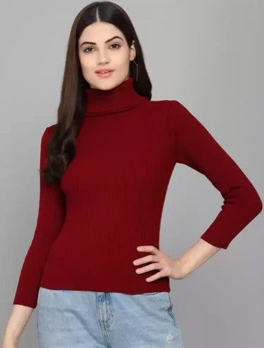 Maroon High Neck For Women