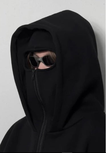 Balaclava Ninja Zipper Hoodie Jacket For Women